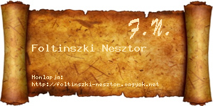 Foltinszki Nesztor névjegykártya